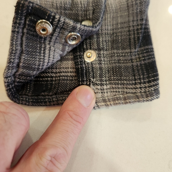 VTG Wrangler Wrancher Mens 2XT Tall Gray Pearl Snap Shirt Flannel Plaid Western - Picture 5 of 11